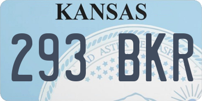 KS license plate 293BKR