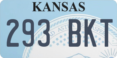 KS license plate 293BKT