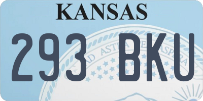 KS license plate 293BKU