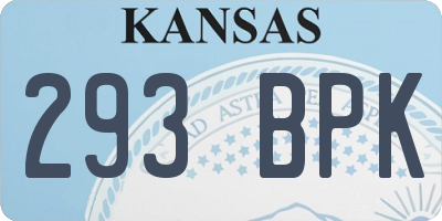 KS license plate 293BPK