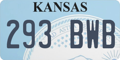 KS license plate 293BWB