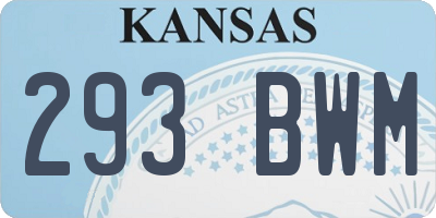 KS license plate 293BWM
