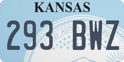 KS license plate 293BWZ