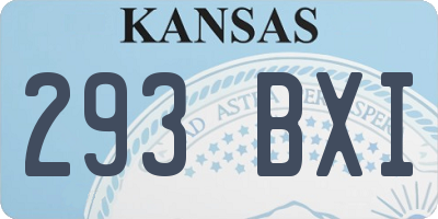 KS license plate 293BXI