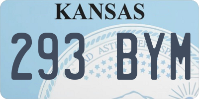KS license plate 293BYM
