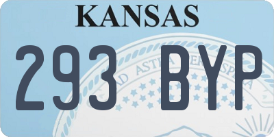 KS license plate 293BYP