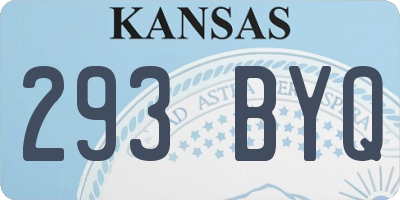 KS license plate 293BYQ