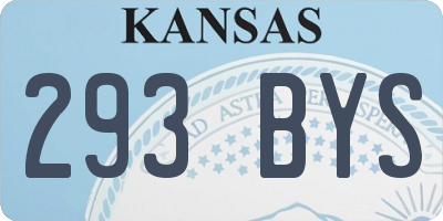 KS license plate 293BYS