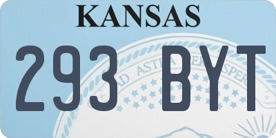 KS license plate 293BYT