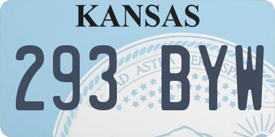 KS license plate 293BYW