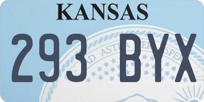 KS license plate 293BYX