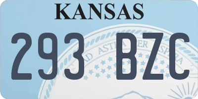 KS license plate 293BZC