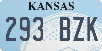 KS license plate 293BZK
