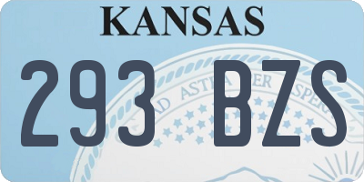 KS license plate 293BZS