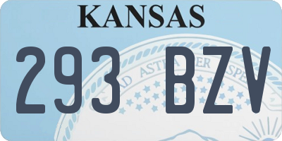 KS license plate 293BZV
