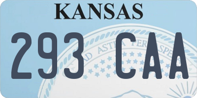 KS license plate 293CAA