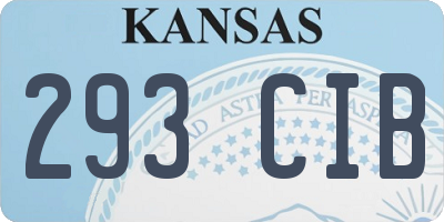 KS license plate 293CIB