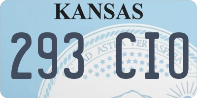 KS license plate 293CIO