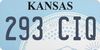 KS license plate 293CIQ
