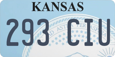 KS license plate 293CIU