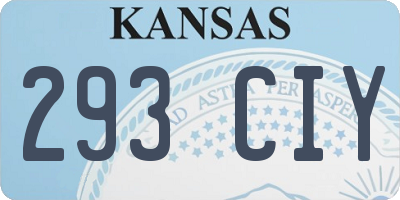 KS license plate 293CIY