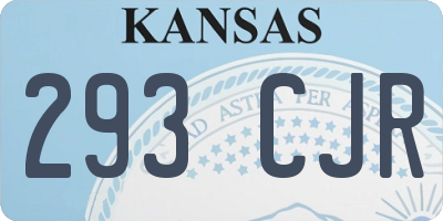 KS license plate 293CJR