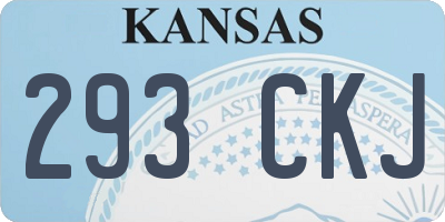 KS license plate 293CKJ