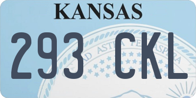 KS license plate 293CKL