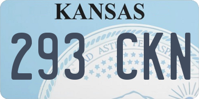 KS license plate 293CKN