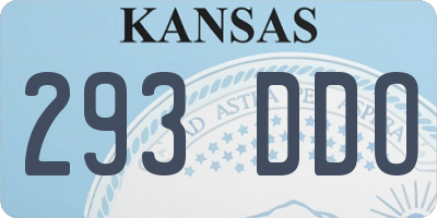 KS license plate 293DDO