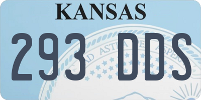 KS license plate 293DDS
