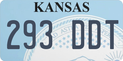 KS license plate 293DDT