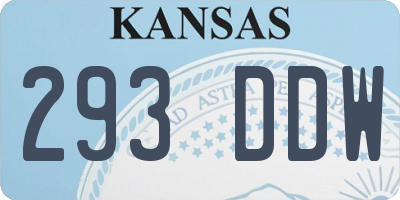 KS license plate 293DDW