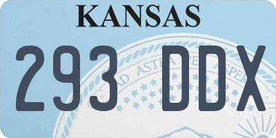 KS license plate 293DDX