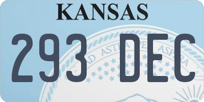 KS license plate 293DEC