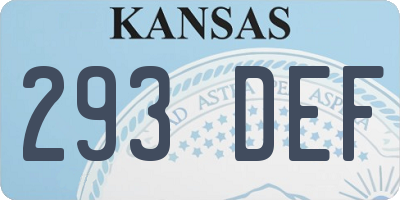 KS license plate 293DEF