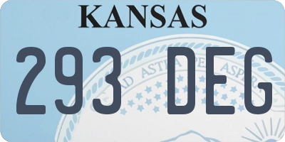 KS license plate 293DEG