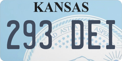 KS license plate 293DEI