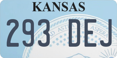 KS license plate 293DEJ