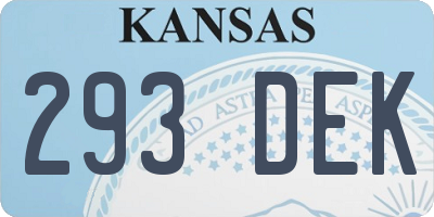 KS license plate 293DEK