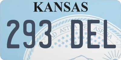 KS license plate 293DEL
