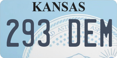 KS license plate 293DEM