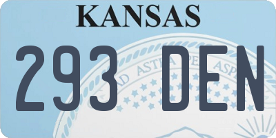 KS license plate 293DEN