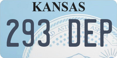 KS license plate 293DEP