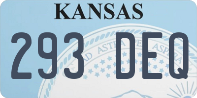 KS license plate 293DEQ