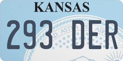 KS license plate 293DER