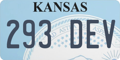 KS license plate 293DEV