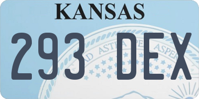KS license plate 293DEX