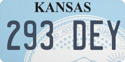 KS license plate 293DEY