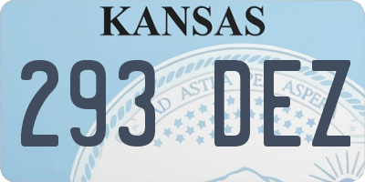 KS license plate 293DEZ